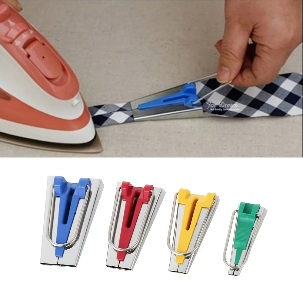 4/5pcs Set Bias Tape Maker Splicing Cloth Maker Binding Tool Overlocking Stitch Quilting Sewing Accessories DIY Craft Qme