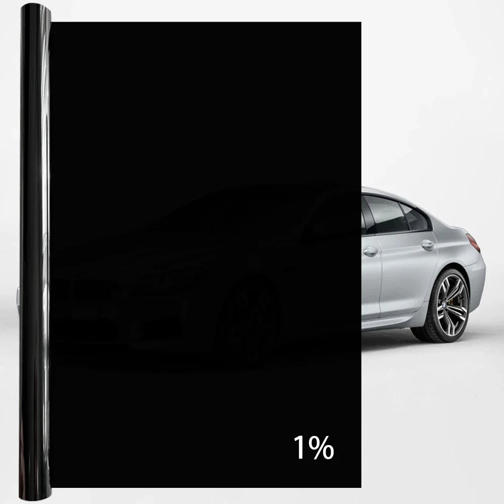 75cmx3m Car Window Privacy Anti Look Film Foil Tint Vinyl Glare Glass Dark Sticker Summer Solar UV Film Protective Accessories Qme 1Percent VLT 75x300cm