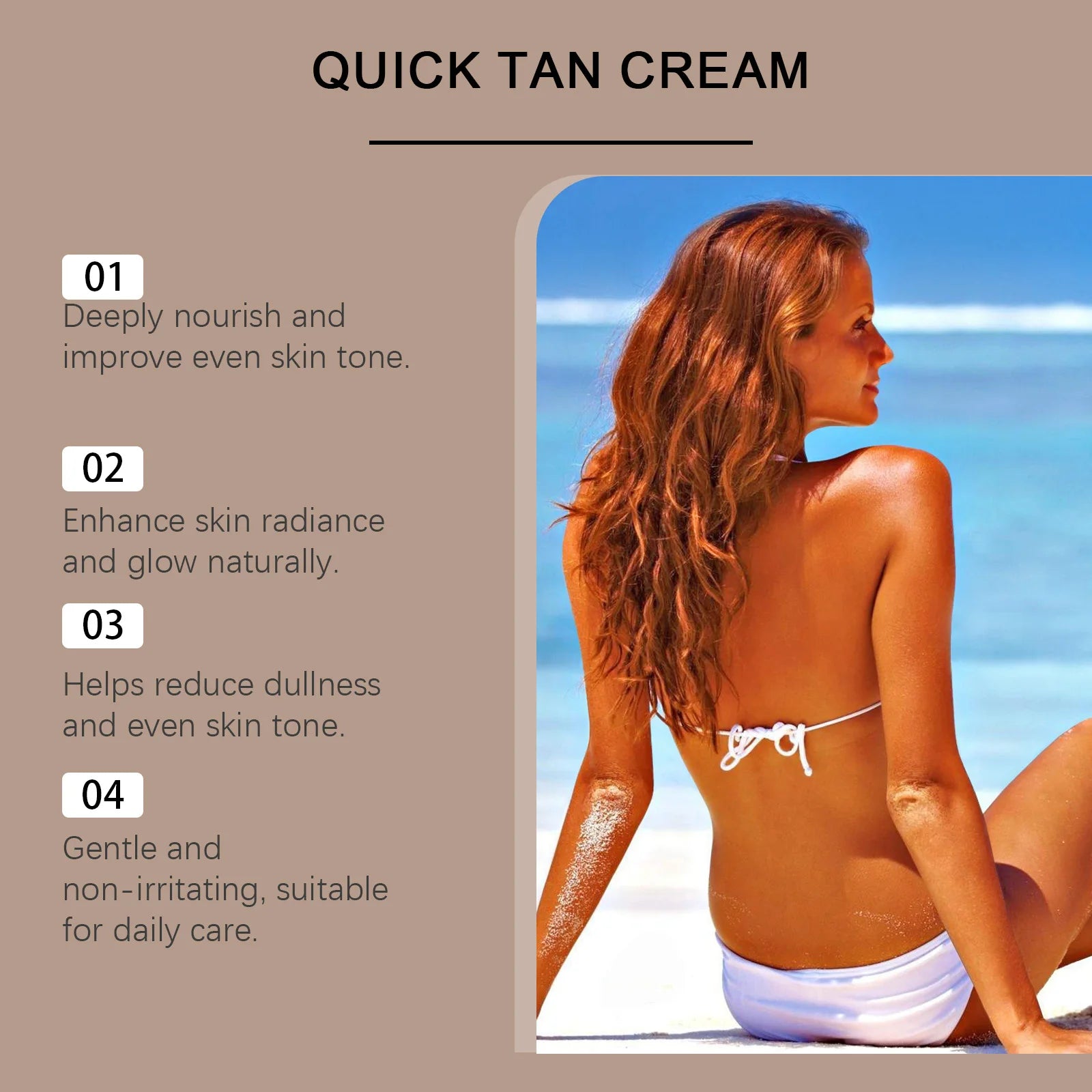 Body Self Tanning Cream Natural Bronzing Self Tanning Lotion with Moisturizing & Nourishing Oils Healthy Glow Sunless Tanner Qme