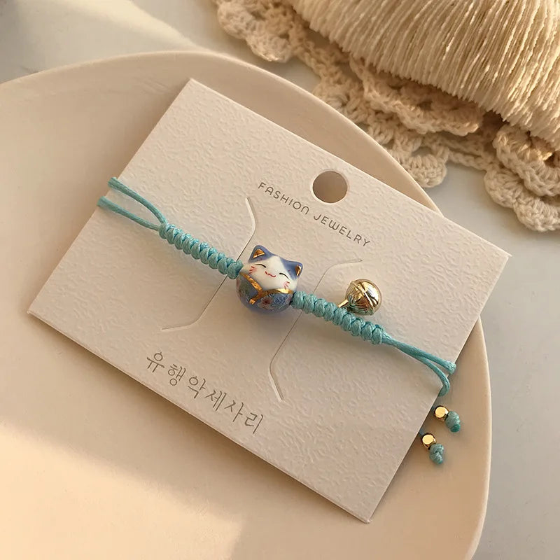 b03 Cat Bracelet For Girls Colorful Beaded Bracelets Harajuku Ceramics Anime Pendant Charm Bracelets Jewelry Gifts Wholesale Qme 17