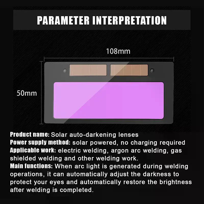 Solar Auto-Darkening Safety Glasses - Smart Chip Eye Protection with Multi-layer Polarizer, Solar Powered Welding Lenses Qme