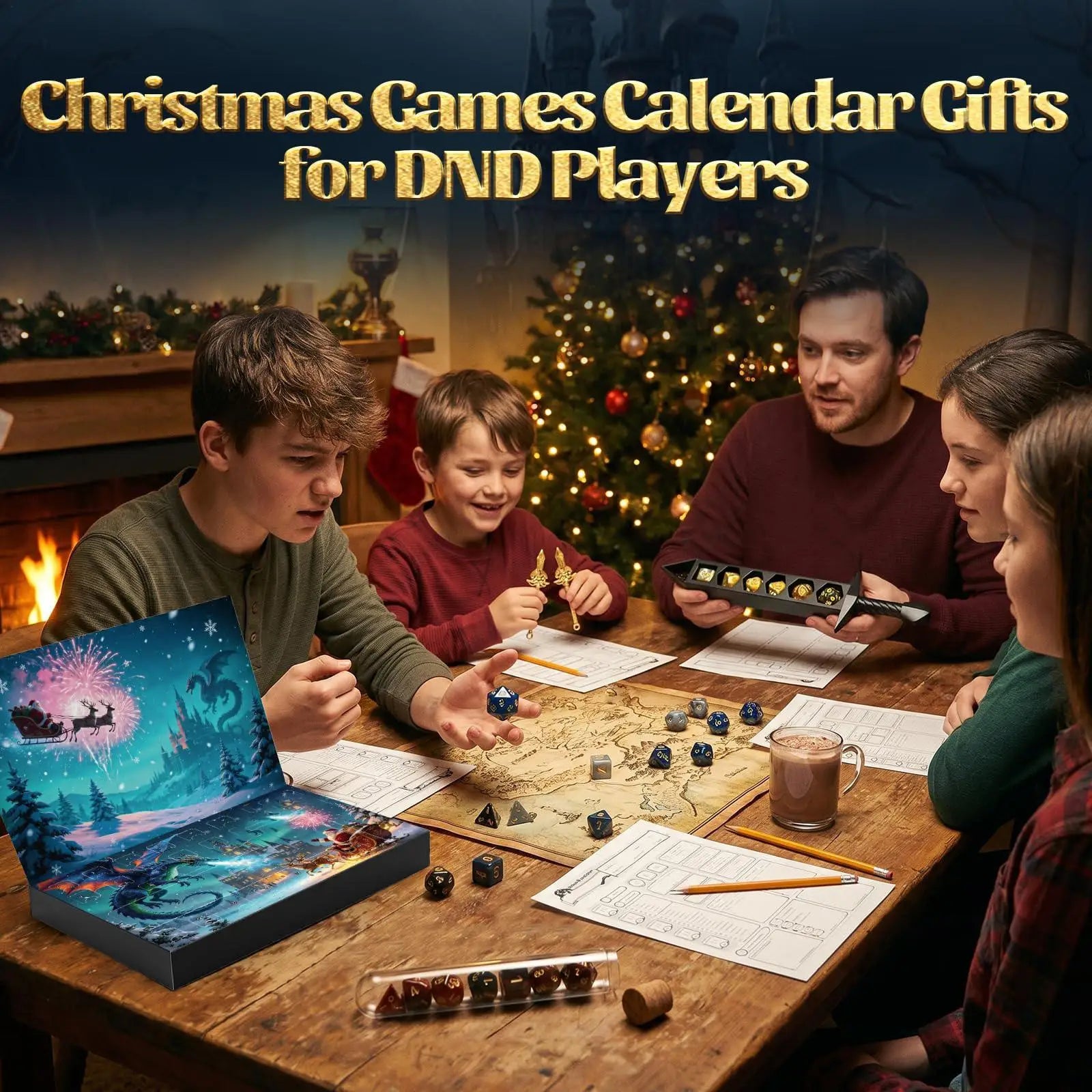 Dice Countdown Calendar 24-Day Advent Role Playing Game Keepsake Qme