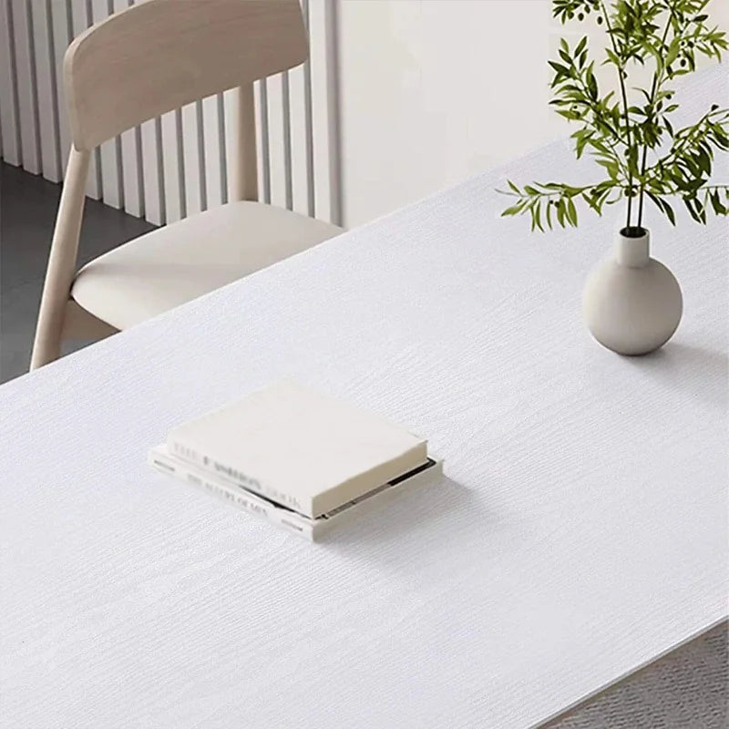 40cm Self-adhesive Simple White Wood Grain Kitchen Living Room Wardrobe Cabinet Desktop Old Furniture Renovation Color Change Qme