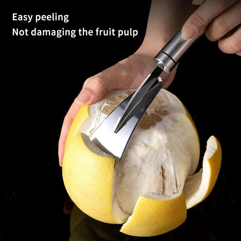 Stainless Steel Orange Peeler Citrus Tool Comfortable Handle Fruit Qme