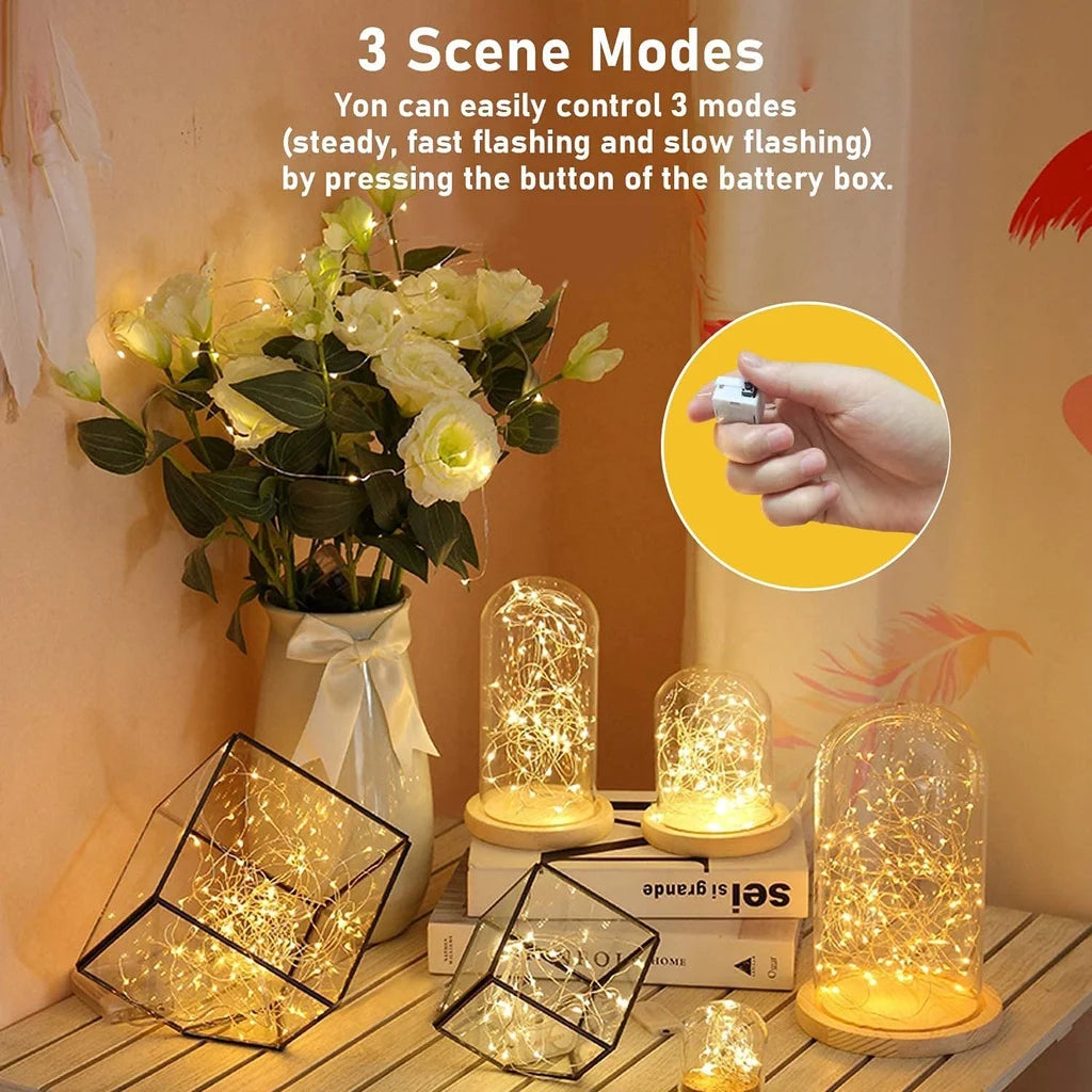 LED Fairy Lights Copper Wire String Lights Battery Powered Warm & Multicolor Mini Garland For Wedding Party Gift Box Decoration Qme