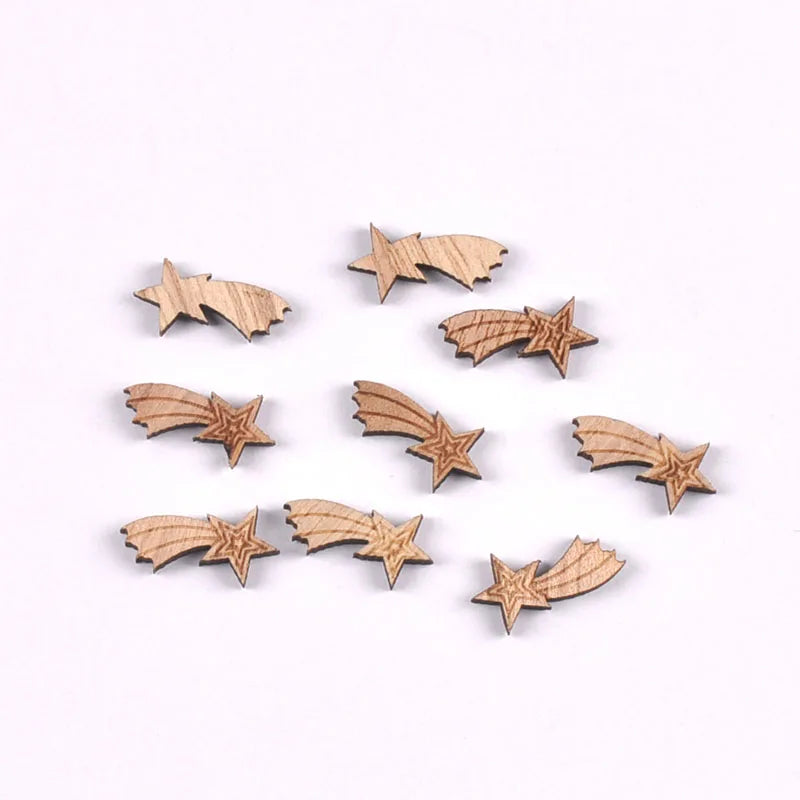 20Pcs 10-25mm Vintage Mix Pattern Bee/Cat/Mushroom/Diamond Wood Pendant Crafts DIY Scrapbook Handmade Supplies Hanging Ornaments Qme 10