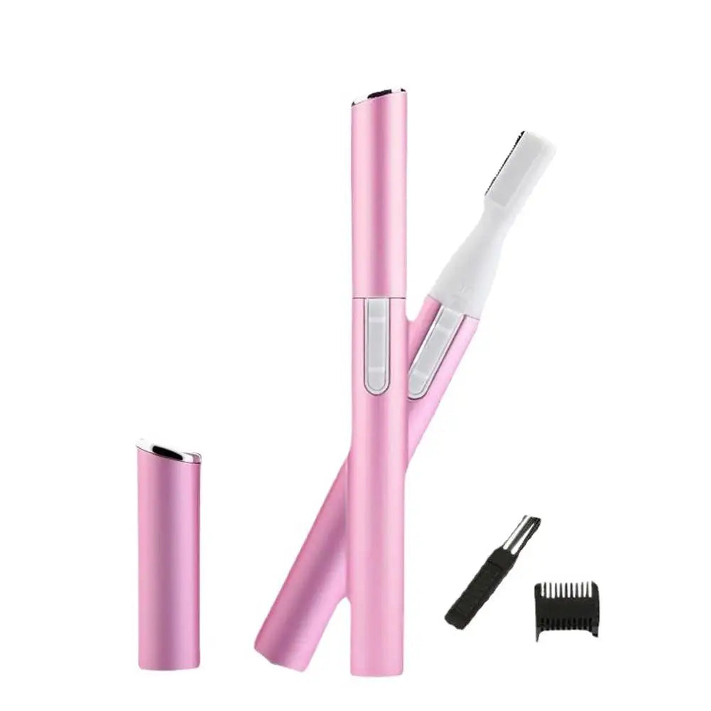 All-in-1 Facial Hair Trimmer Rinseable Blades Women Battery-powered Qme pink