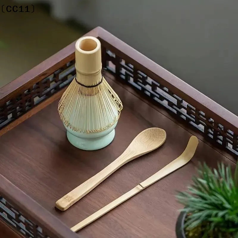 3 Japanese Matcha Tea Safe Bamboo Whisk Teaspoon Spoon Sets Indoor Qme