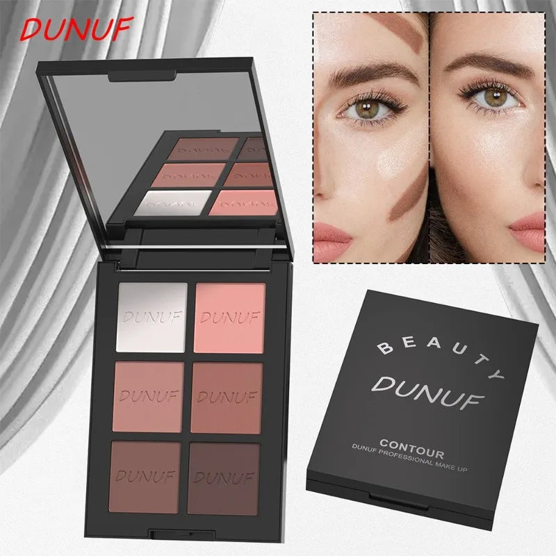 6 Colors Highlight Contouring Powder Palette Face Shadow Contouring Powder Makeup Palette Blusher Face Bronzer Color Cosmetics Qme