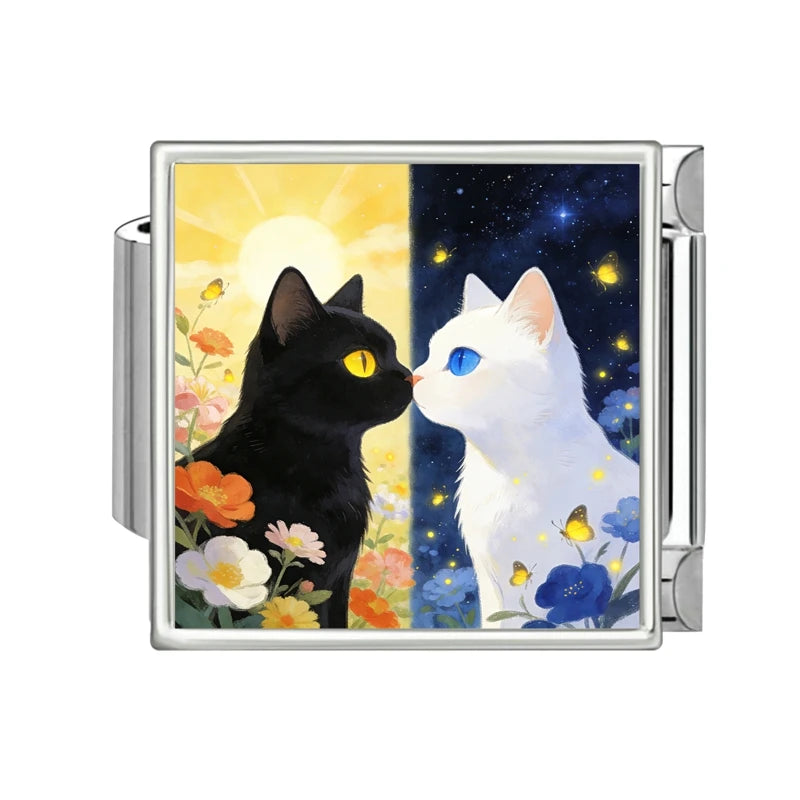 Fashion 2026 Colored Color Charms Animals Series Cat Dogs Italian Link Fit 9mm Stainless Steel Bracelet Jewelry Making DIY Gifts Qme Style 3