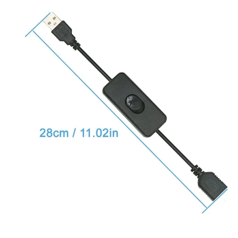 ‌2pcs USB Extension Cable with On/Off Toggle Switch for LED Lamp, Fan, Headset & Other Devices Qme