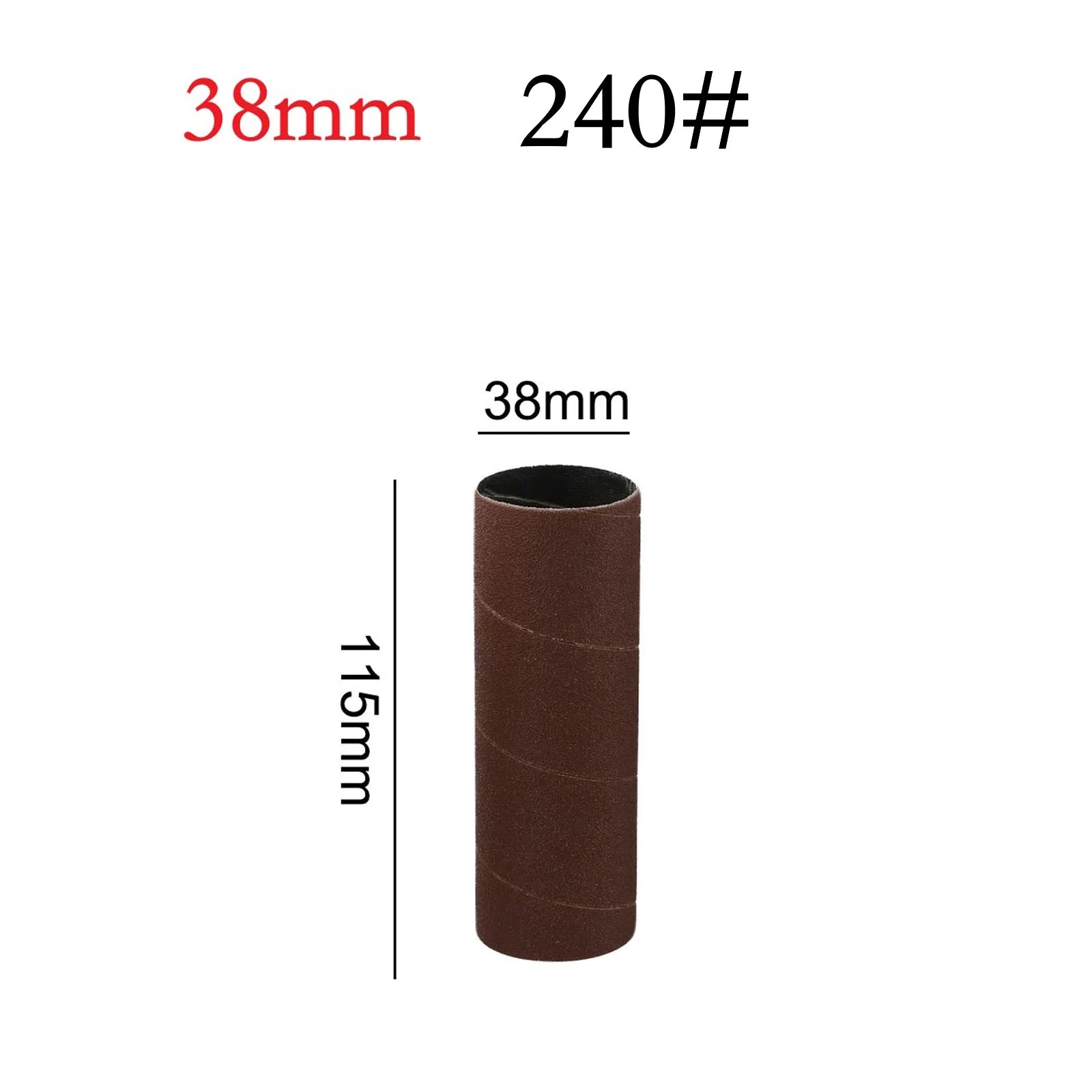 1pc 115mm Drum Sanding Sleeves 13/26/38/51/76mm Spindle Sanding Drum Sander Tool For Hobbies Carpentry Polishing Sanding Paper Qme 38mm 240Grit