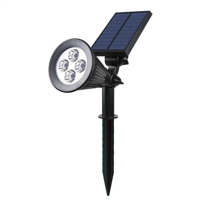 Outdoor Solar Spotlights Ground-plugged Lawn lamp LED 4Bulbs IP65 Waterproof Garden Stone Decorative Lamp tree-expanding light Qme