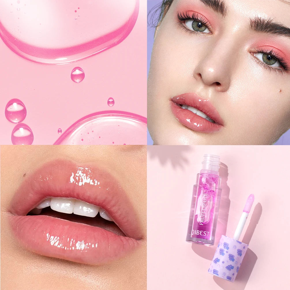 QIBEST Lip Balm Oil Moisturizing Makeup Lip Plumper Oil Repair Lip Fine Lines Beauty Lip Gloss Nourishing Bright Lip Cosmetic Qme