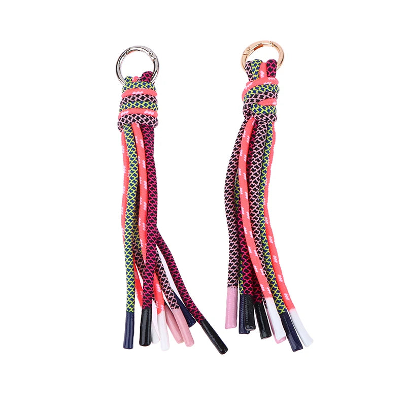 New Hardware Anti-theft Keychain Fashion Bag Accessories Tassel Female Bag Decoration Qme