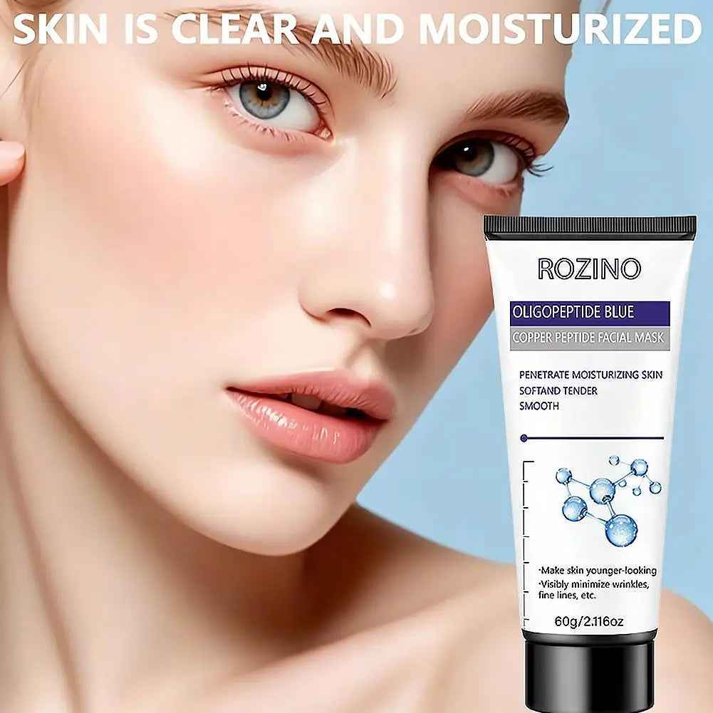 Blue Copper Peptide Peel-Off Mask Face Lifting Skin Masks Night Wrapping Woman Overnight Moisturizing Firming Skincare Qme