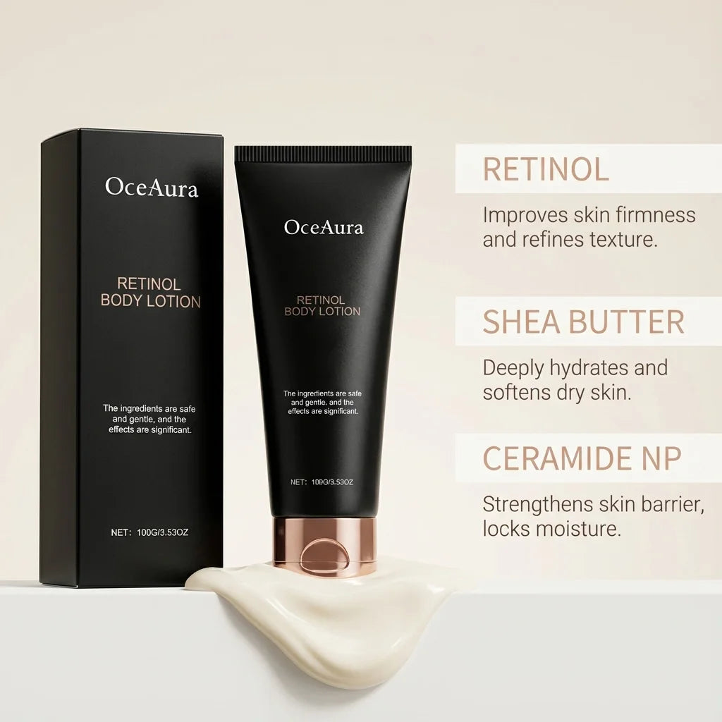 Retinol Body Lotion Anti Aging Firming Hydrating Brightening Increase Elasticity Softening Moisturizer for Dry Skin Body Cream Qme