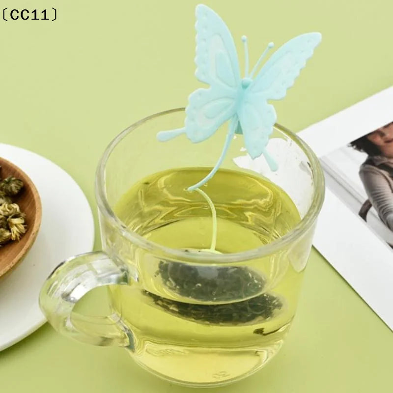 Butterfly Tea Bags Strainers Silicone Filter Infuser Silica Teabags Qme