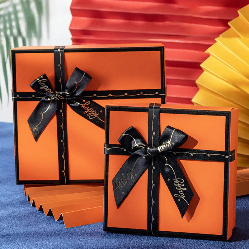Orange Bow Box Premium Wedding Birthday Valentine Wrap Qme ORANGE