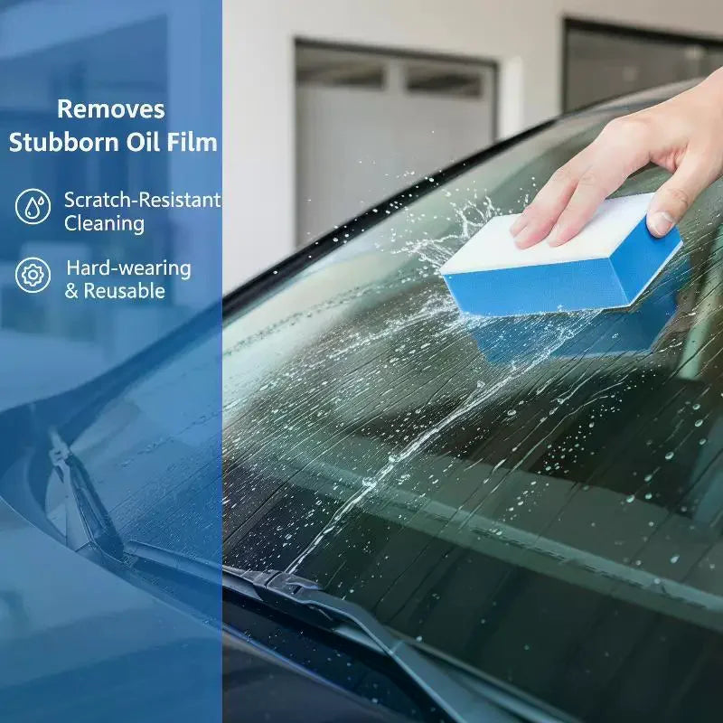 Car Glass Oil Film Cleaning Sponge Wiper Polishing Wool Felt Brush Qme
