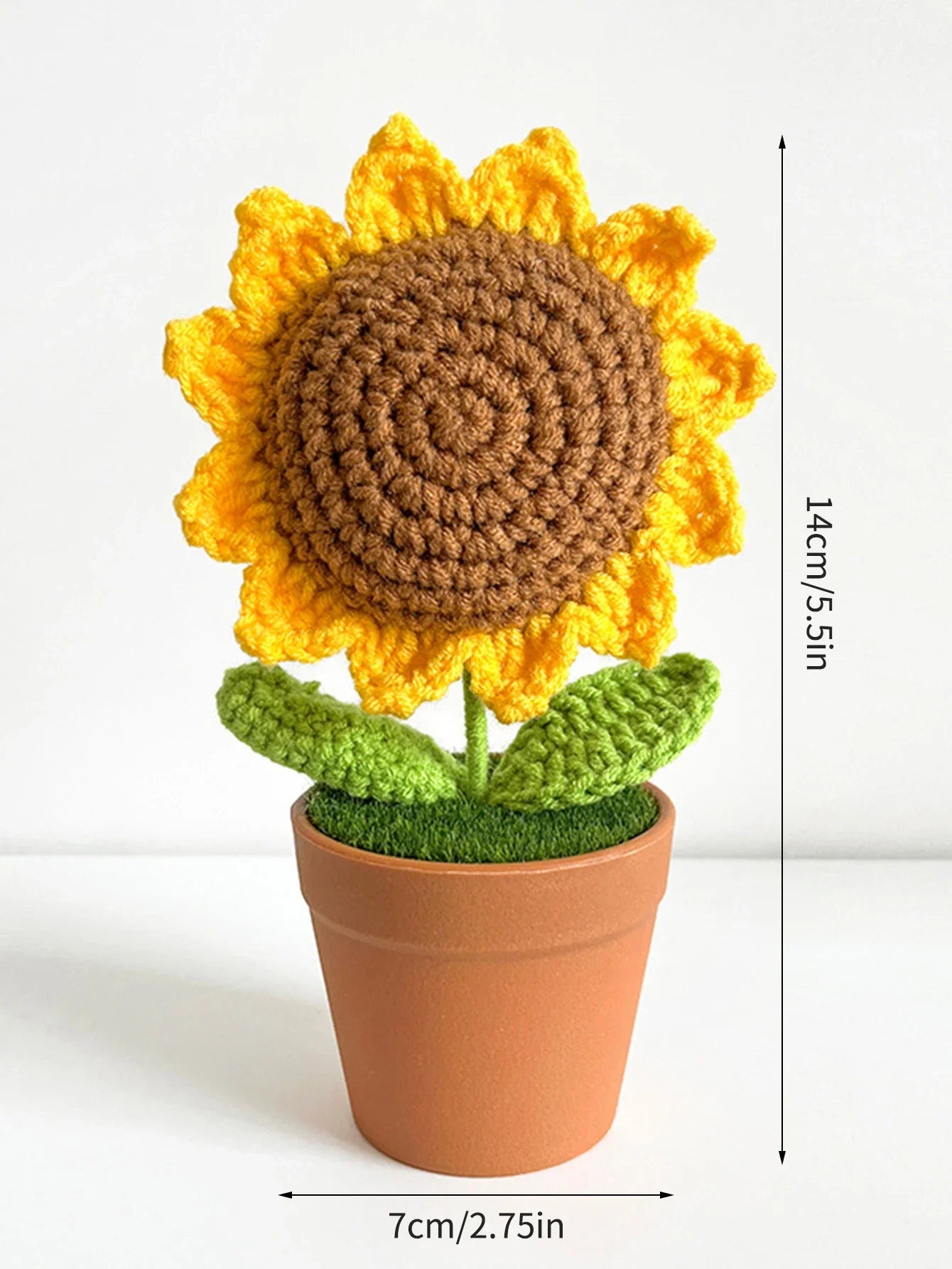 1PC Positive Energy Heart Flower Hand-woven Dolls Home Room Decor Hug Pocket Knitting Doll Positive Card Desktop Ornament Gifts Qme Flower No Base