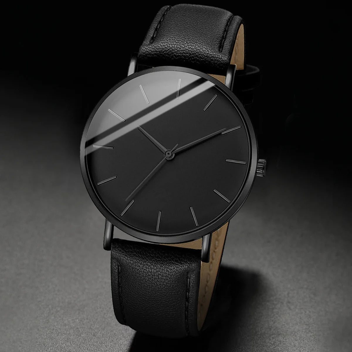5PCS Minimalist stud watch, fashionable casual belt, student watch, new men's business quartz watch set Qme