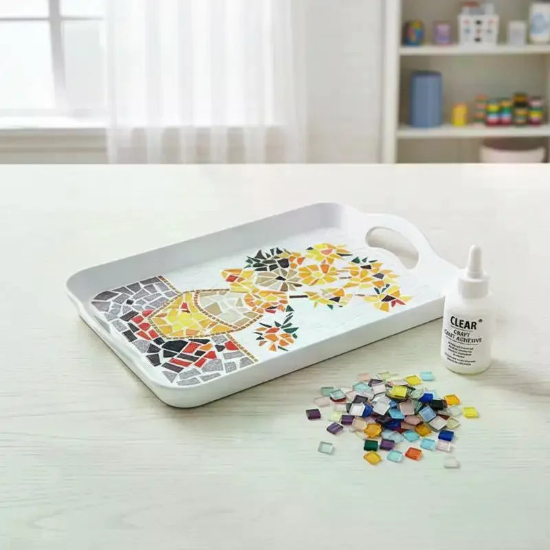 1.5CM Square Crystal Mosaic Tiles 200G Mixed 50 Colors Glossy Glass For DIY Craft Coaster Vase Home Art Decoration Qme