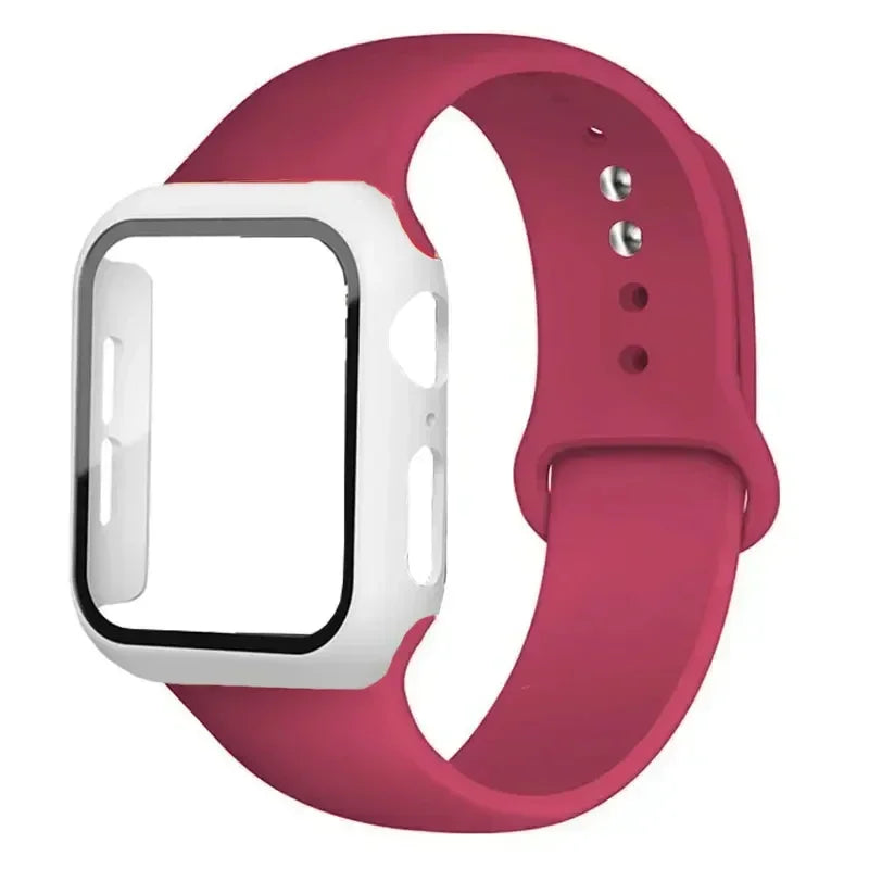 Glass+case+strap Apple Watch Band Screen Protectors IWatch Series 9 8