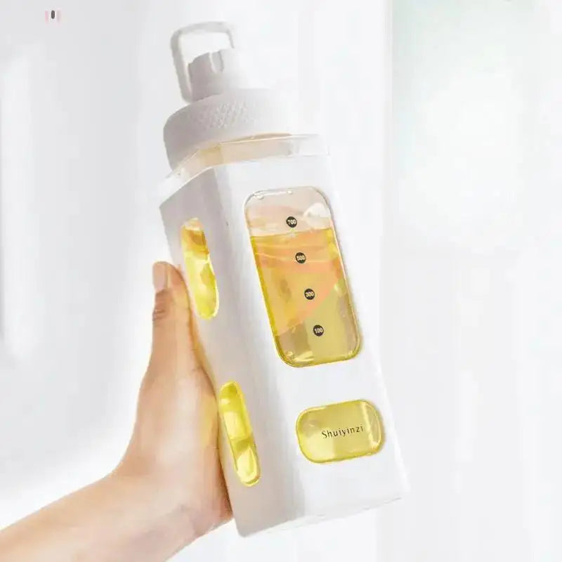 700 Outdoor Water Bottle Straw Clear Scale Sport Plastic Portable Qme