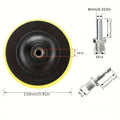 Sanding pad,threaded hexagonal drill adapter, uncharged,used for corner grinders, drill bit buffer polishing machine accessories Qme 150mm 1set