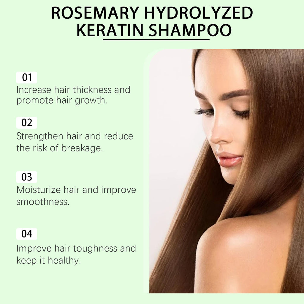 Rosemary Shampoo for Hair Loss Treatment Anti Dandruff Nourishing Softening Hair Care Enhance Roots Promote Hair Growth Shampoo Qme