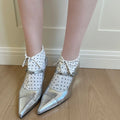Comfortable Button Flip Collar Socks Lapel Novelty Polka Dot Socks Solid Color Hosiery Short Ankle Socks Female Qme One Size Style 1