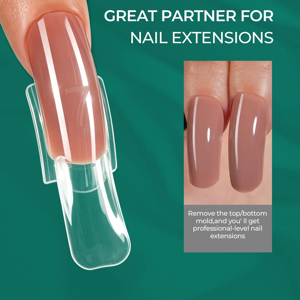 Nailpop Curved Square Nail Dual Forms Sandwich 15 Shapes Clear Molds Qme