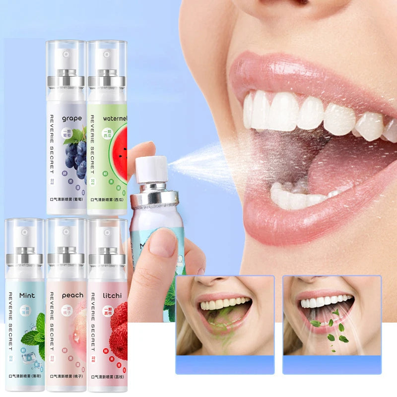 Convenient Breath Refreshing Spray Various Fruit Flavors Alcohol Care Qme