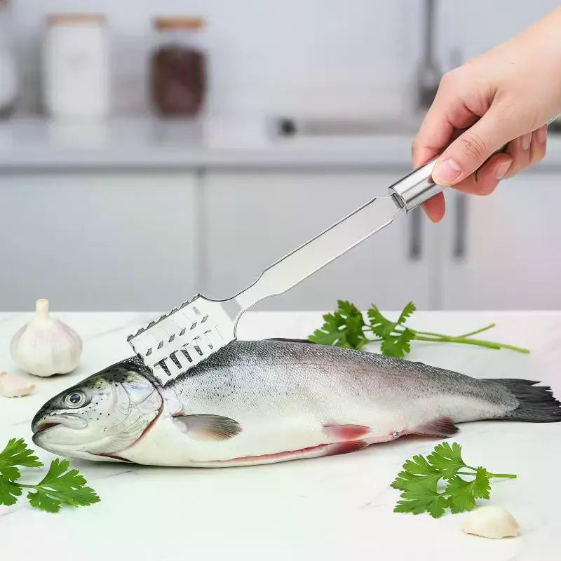 Fish Scaler Stainless Steel Remover Serrated Sawtooth No Mess Easily Qme