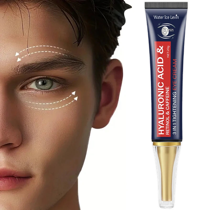 Caffeine and Retinol Eye Cream with Hyaluronic Acid - Anti-Allergic and Moisturizing Formula That Reduces Dark Circles, Puffiness, and Fine Lines Qme