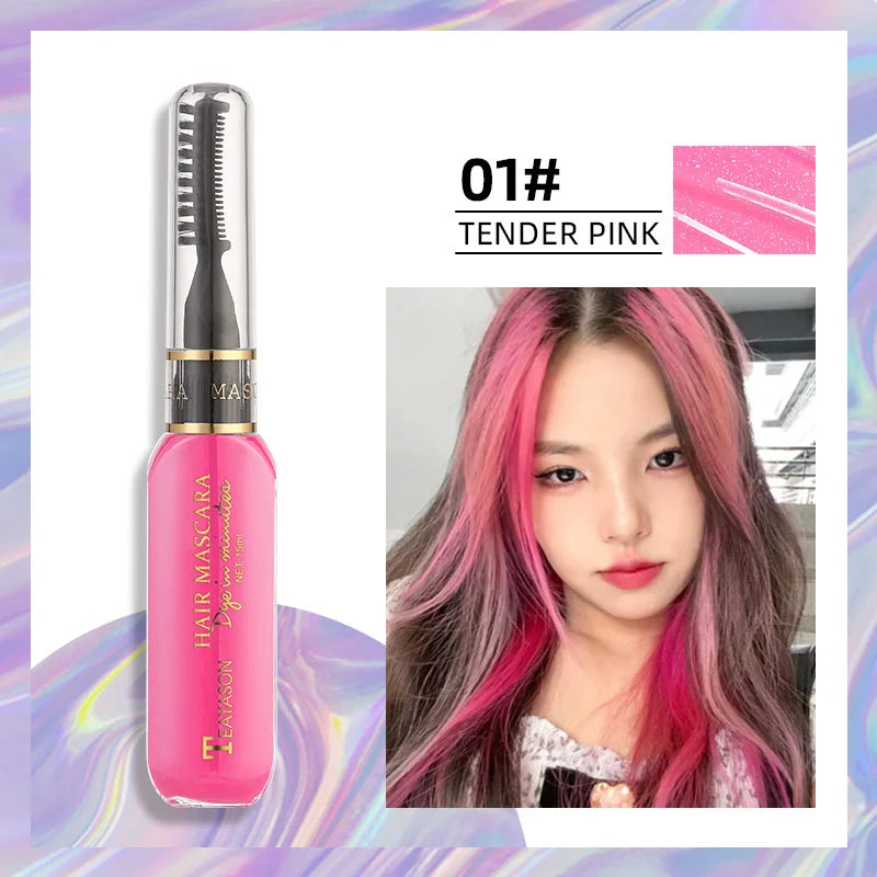 13 Colors One-off Hairs Color Disposable Hair Coloured Mascara Beauty Tool Washable Non-toxic DIY Hair Wax Blue Grey Purple Qme