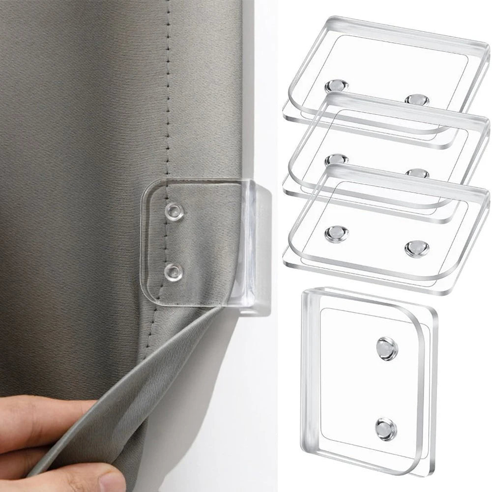 Self-adhesive Shower Curtain Clips Windproof Toilet Rings Clip Holder Qme