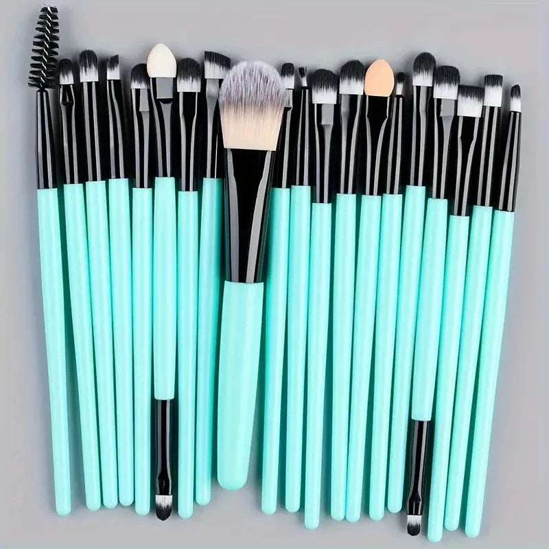 Makeup Brushes Set 20pcs Soft Eye Brush Kit Professional Foundation Concealer Blending Makeup Brush Beauty Tool Makeup Kit Qme blue