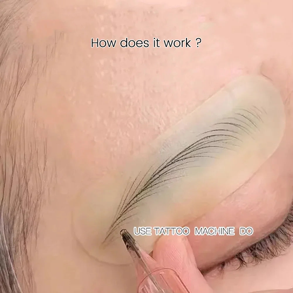 Eyebrow Protection Waterproof Tape Tattoo Real Operation Transfer Sticker Skin Eyebrow Line Practice Permanent Silicone Tattoo Qme
