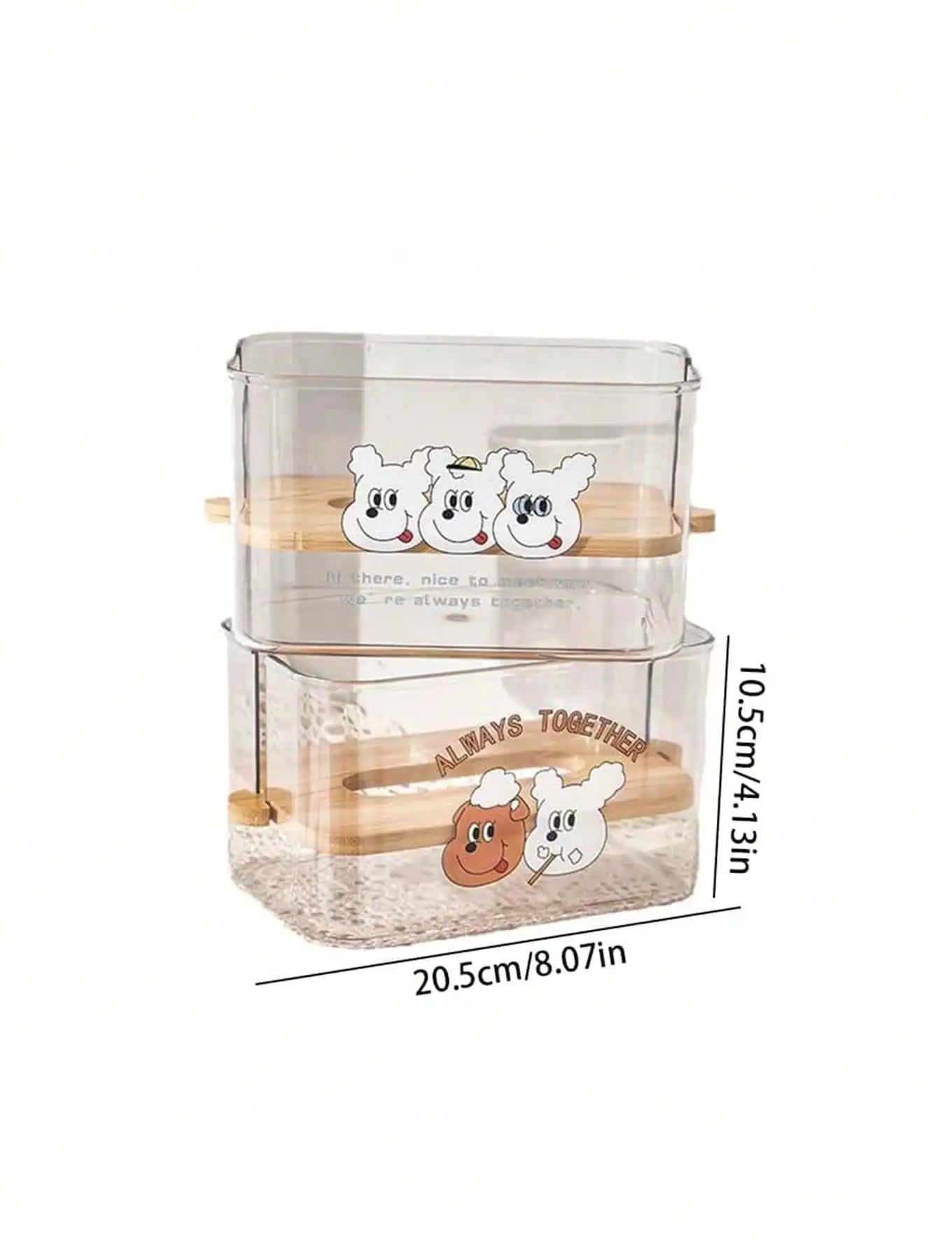 Adjustable Tissue Box Transparent Bamboo Toilet Paper Storage Large Qme