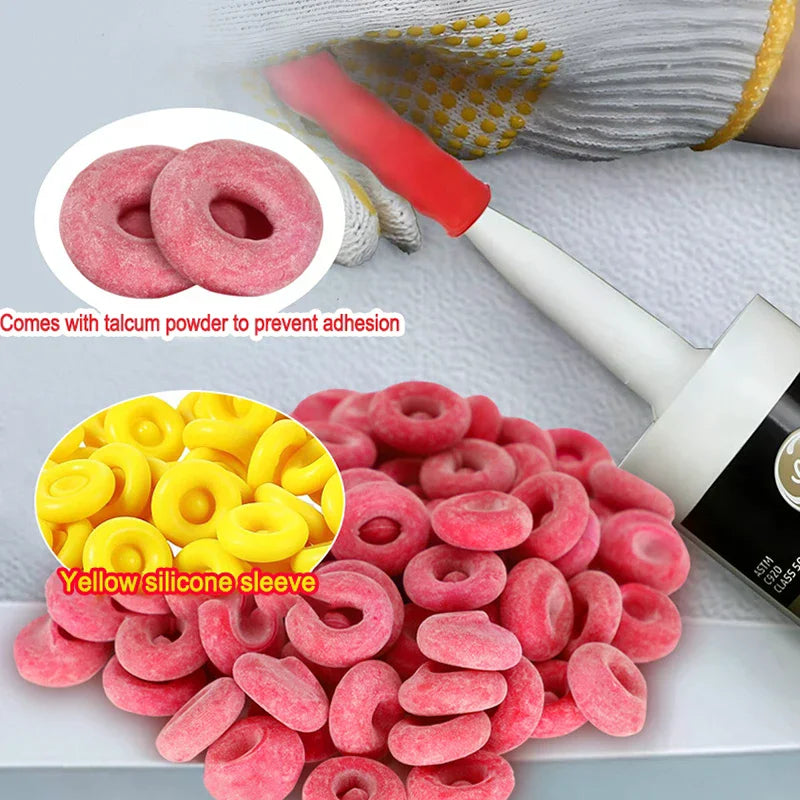 10/20/50pcs Caulk Cap Glass Glue Tip Sealing Cap Barrel Glue Mouth Protective Cover Red Caulk Saving Cap Nozzles Cap Qme