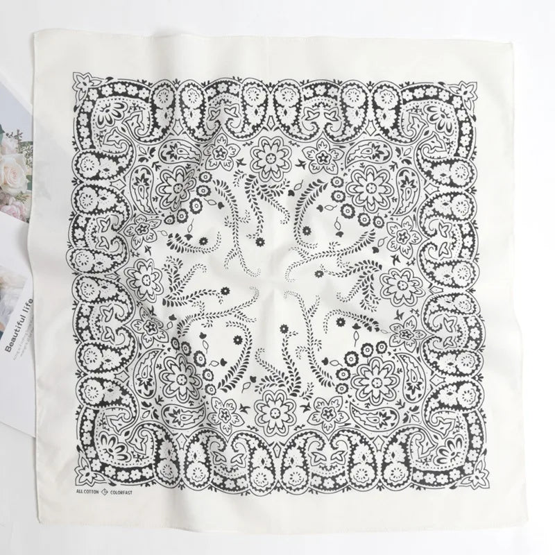 Unisex Hip Hop Women Men Bandana Scarf Punk Square Bandanas Headwear Qme A6 55-55cm