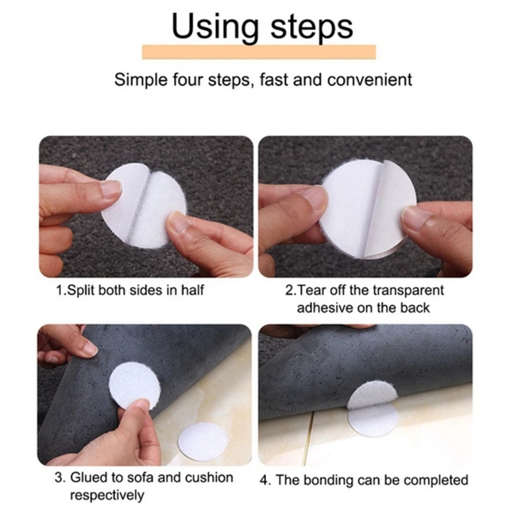 100Pcs Self Adhesive Double Sided Strong Glue Sticker Fastener Tape Dots Transparent White Round Hook Tape DIY Accessories Qme