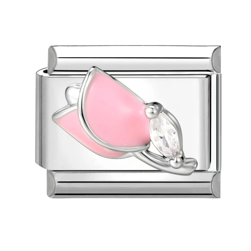 2026 Y2K Colorful Glaze Cute Street Scene Cat Italian Charm Link fit 9mm Stainless Steel Jewelry DIY Making Bracelets For Gifts Qme Style 11