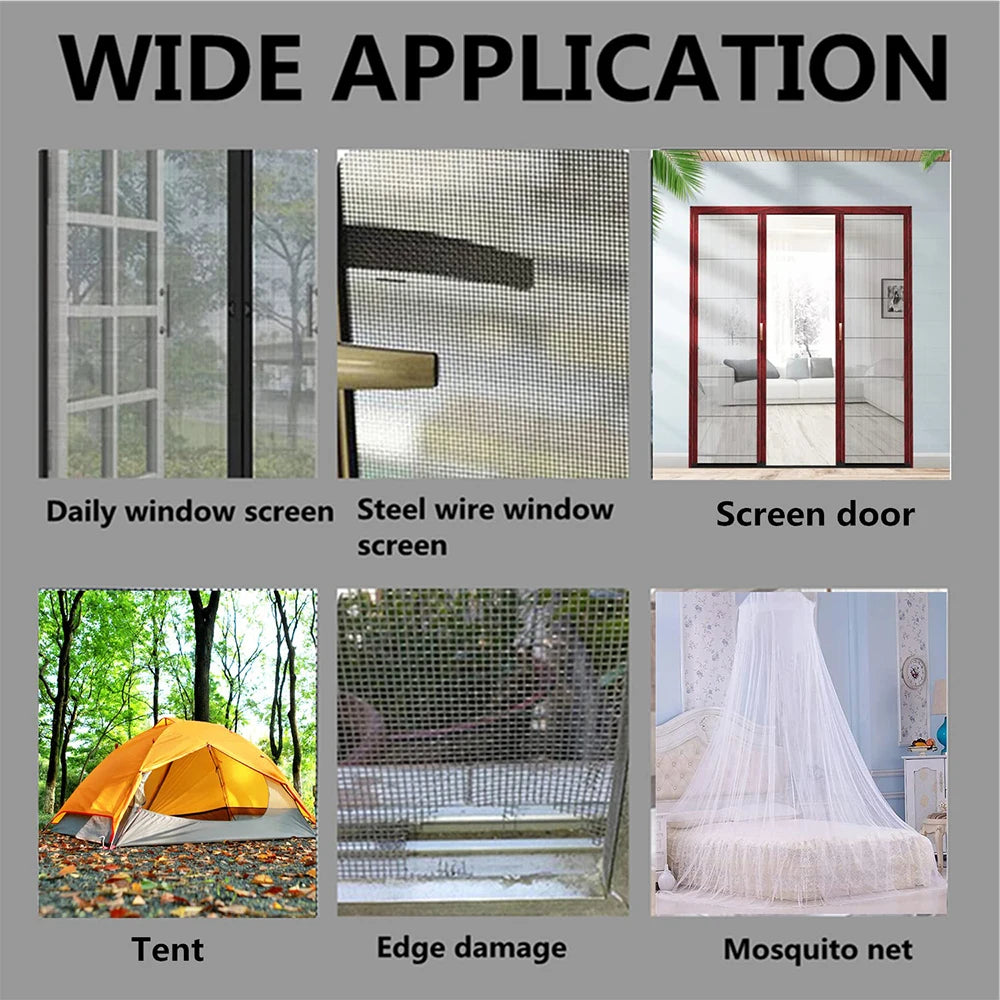 Window Mosquito Net Repair Tape Self-Adhesive Window Screen Repair Patch Strong Anti-Insect Fly Mesh Broken Holes Repair tape Qme