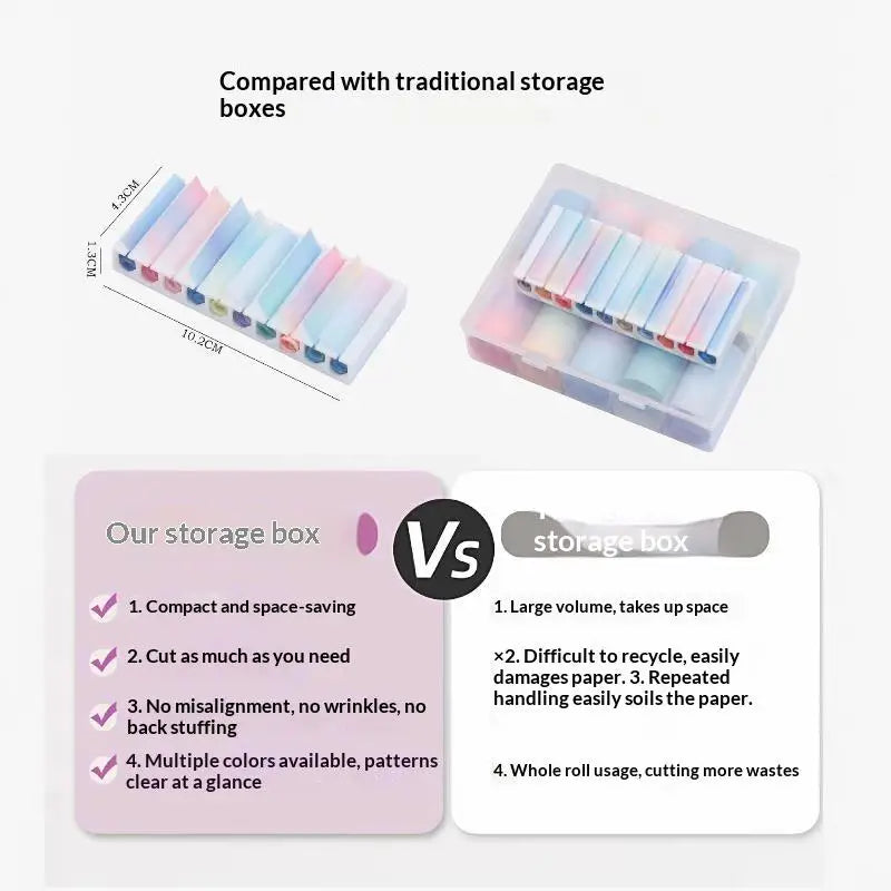 Mini Portable Nail Art Transfer Foil Storage Box Anti Wrinkle 10 Slot Qme