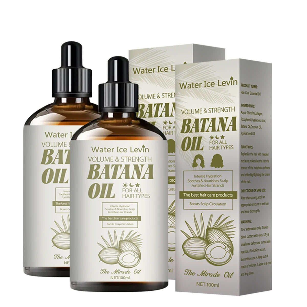 Volumizing Batana Oil Hair Treatment - Strengthening & Moisturizing with Coconut & Jojoba Oils for All Hair Types - Adds Shine Qme Beige 100ml