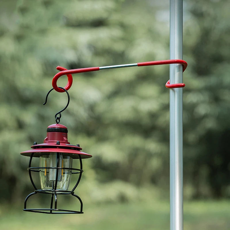 Light Pole S-shaped Pig Tail Hook Non-slip Iron Tent Lamp Stand Qme