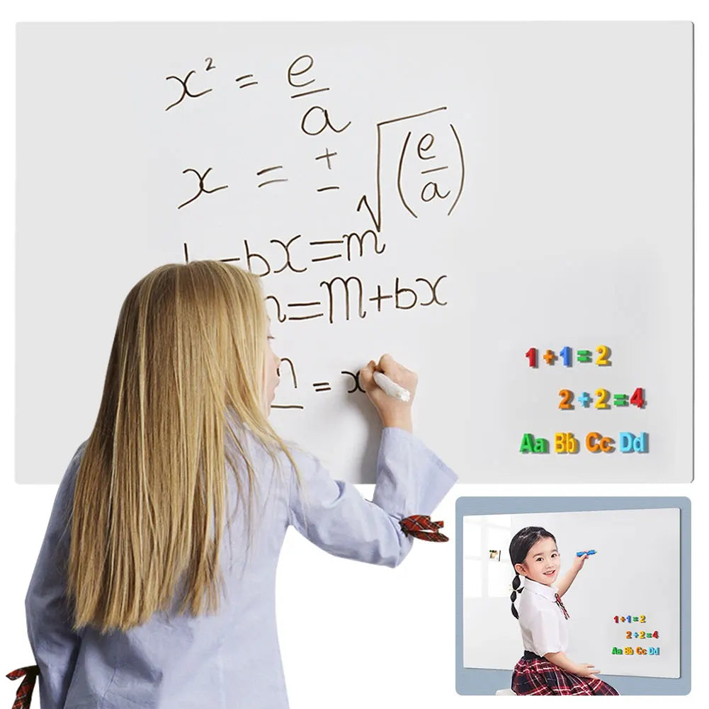 Magnetic White Board Sticker Removable Wall Dry Erase Board Whiteboard Stick on Wall for Teaching Training Office and Home Use Qme
